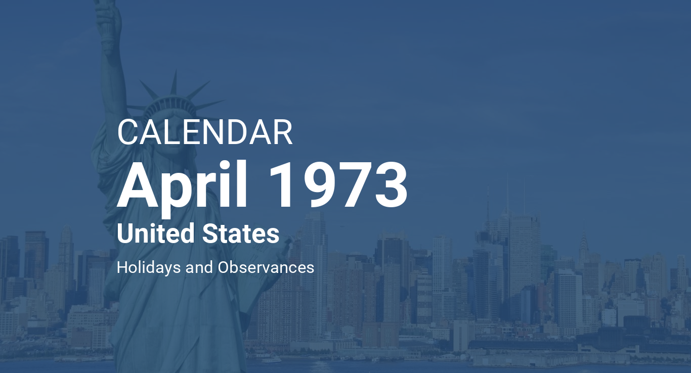 April 1973 Calendar